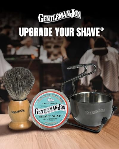 Complete Shaving Brush Kit – Old Fashion Shaving Kit for Men, Includes Shave Brush, Shave Bowl, Shave Soap & Stand, Vintage Wet Shave Mug, Barber-Style 4-Piece Gift Set