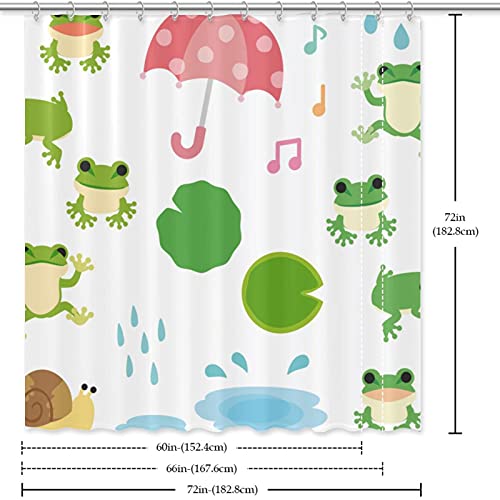 Rideau de douche imperméable 182 x 183 cm grenouille verte et rose