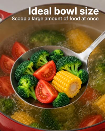 Image of Zulay Kitchen Stainless Steel Slotted Spoon | 14.5 inch Large Skimmer Frying Spoon for Draining & Serving - Heat-Resistant, Rust-Proof & Dishwasher Safe Kitchen Utensil
