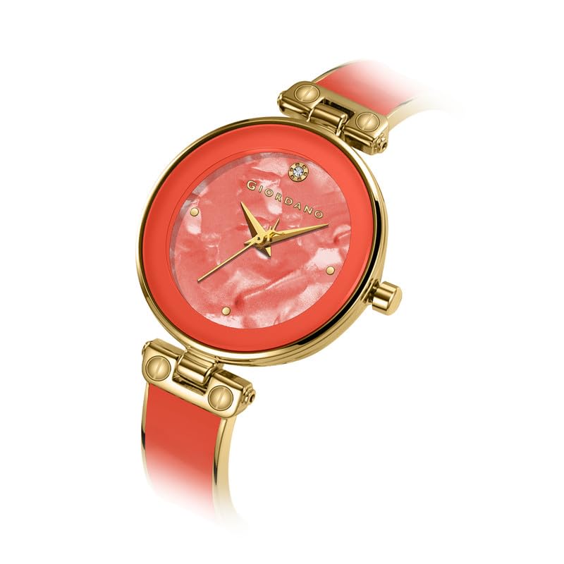 Image of Giordano Designer Analog Watch for Women - Glossy Round Dial & Bracelet Style Stainless Steel Strap