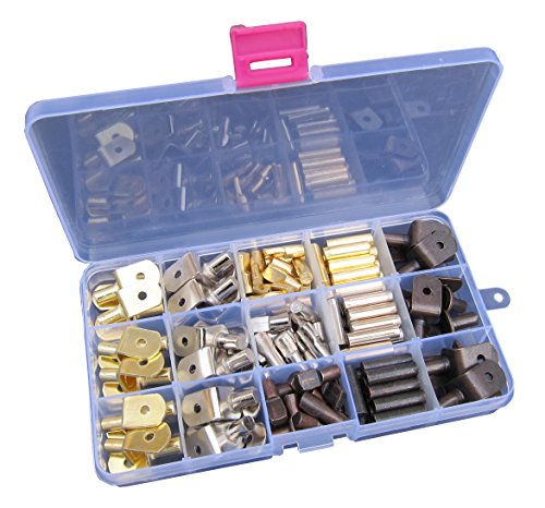 FITOOL 1/4-Inch 108Piece Furniture Cabinet Closet Shelf Rest Brackets Pegs Pins, L-Shape Shelf Bracket with Hole, Spoon Shape Support Pegs, Straight Rod Support Pin Dowel Pin, Color Assorted, 108Pack