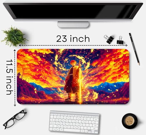 Image of Extra Large Non-Slip Gaming Mouse Pad (23x11.5 in) - Extended Desktop Mat for Computer Keyboard and Mouse (16-KEYPAD)