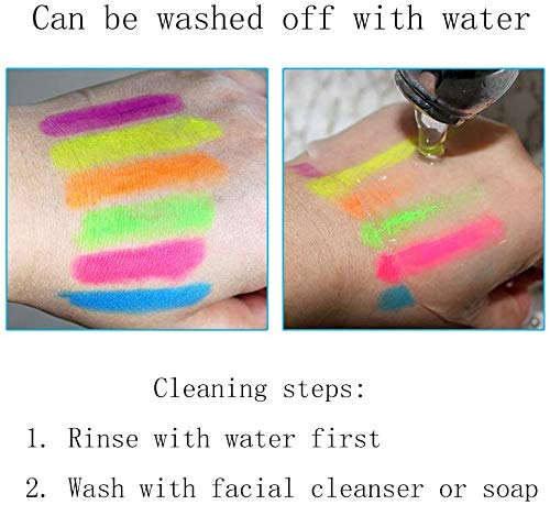 Cleacloud OJY-HUABI Luminous Face Paint Crayons Body Painting Crayons Glow In The Black thumb #3