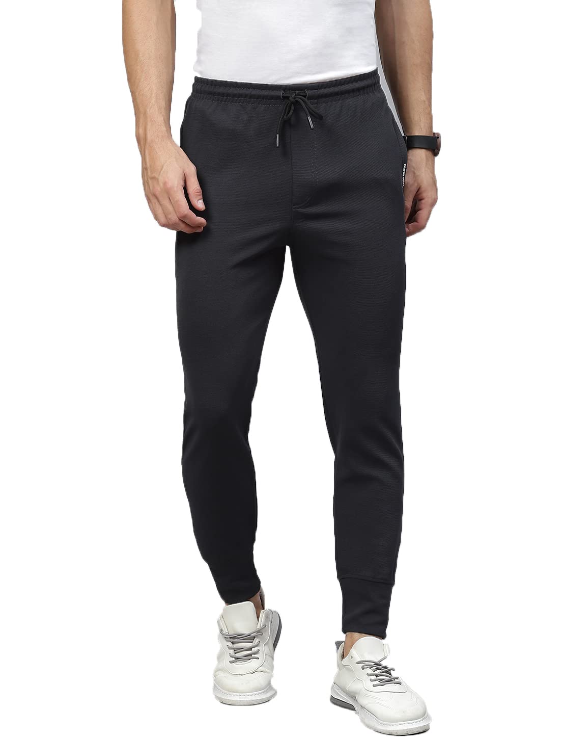 TOM BURG Men Grey Solid Slim Fit Track Pants