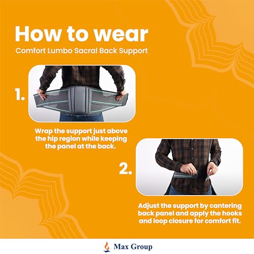 Image of AGEasy (Max Group Cotton Comfort LS Back Support Belt For Back Pain Relief | Additional Gel Padding To Prevent Heat Loss | Back Belt For Back Pain | Waist Belt For Men & Women (XXL, 42-46 Inches)