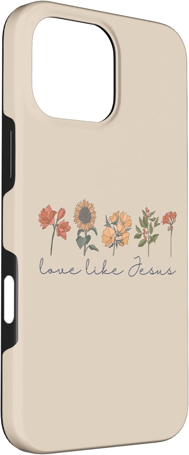 Love Like Jesus Boho Flowers Bible Scripture Religious Faith Case for iPhone 16 Pro Max