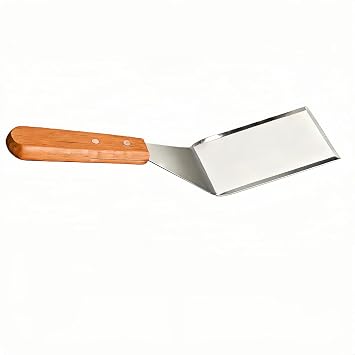 Small Brownie, Cookie Spatula, Stainless Steel Spatula with Wooden, Handle Duty Stainless Steel Flipper With Beveled Edges for Desserts Cutting Desserts, Small Portable Cooking Turner