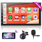 2024 Android 13 Double Din Car Stereo 7 Inch Touch Screen Car Radio Blutooth Wireless Apple Carplay & Android Auto & Voice Control,Car Stereo with Backup Camera,SWC/USB/SD AM/FM/AUX/TF,2G+32G