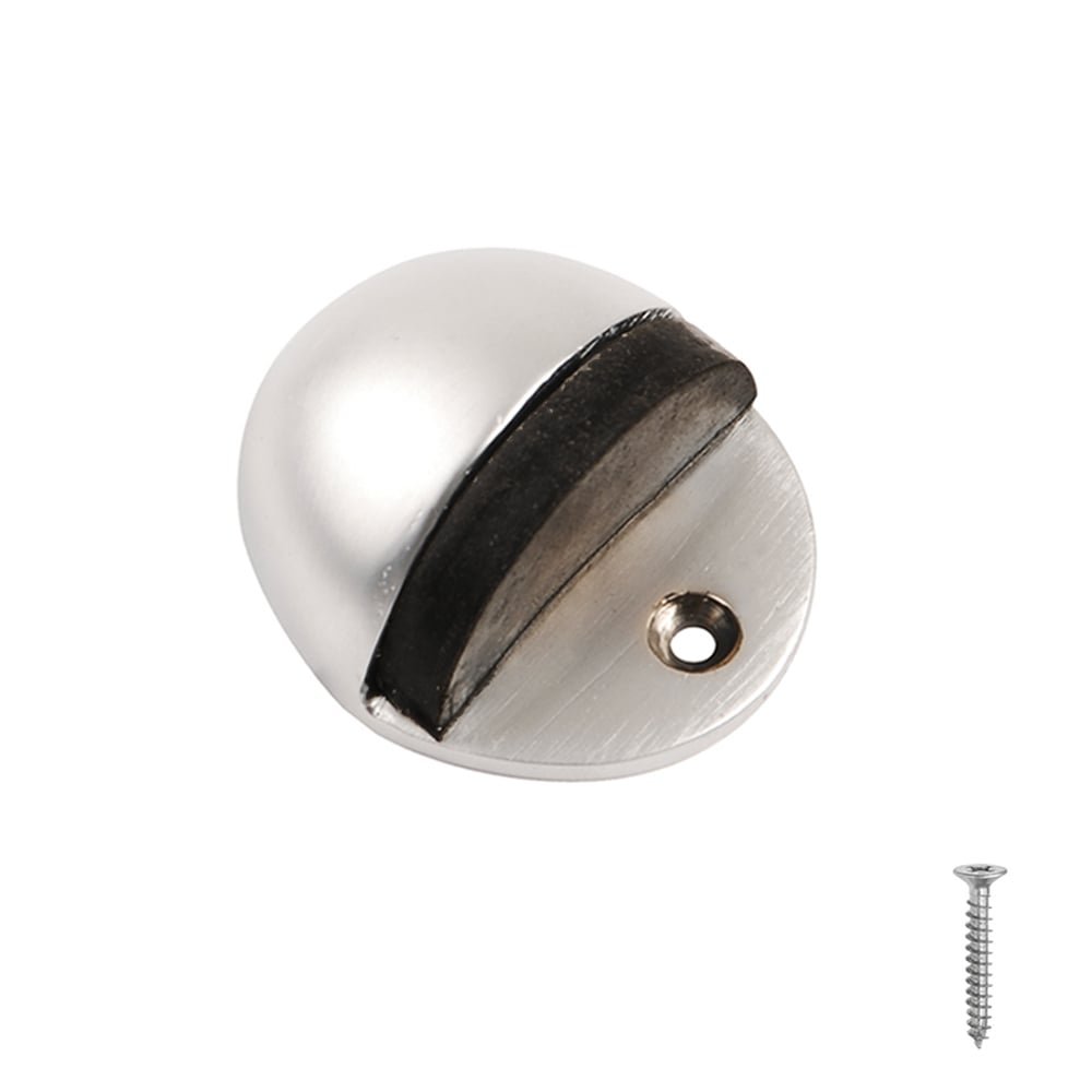 Excel Hardware Excel Floor Mounted Oval Hooded Door Stop Satin Nickel Plated