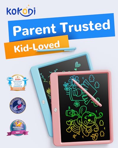 Image of KOKODI LCD Writing Tablet, 12 Inch Colorful Toddler Doodle Board Drawing Tablet, Erasable Reusable Electronic Drawing Pads, Educational and Learning Toy for 3-6 Years Old Boy and Girls(Pink)