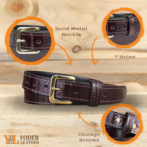 Image of Yoder Leather Company Genuine Handmade Eel Skin Leather Belt