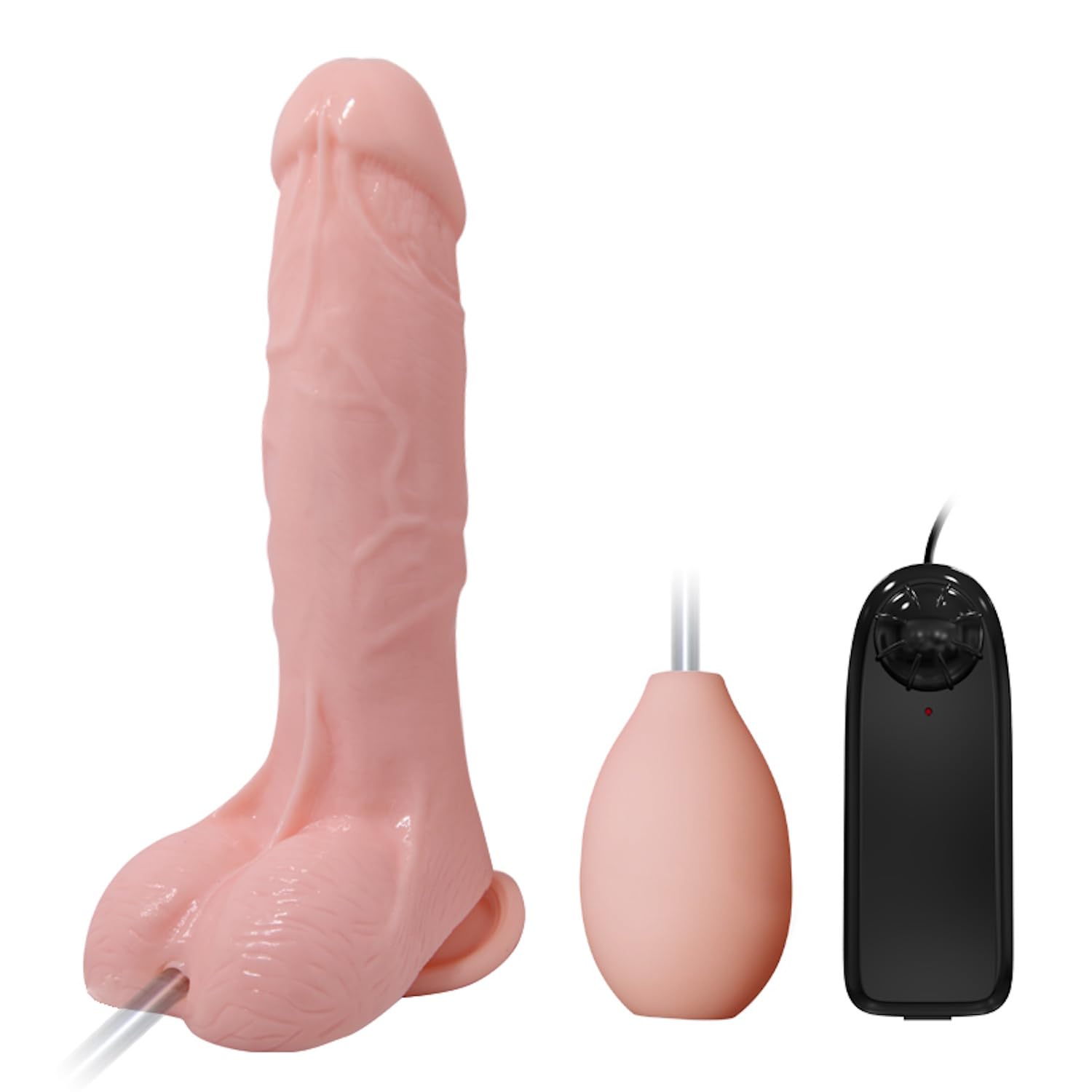 Vibratore con Scroto ed Eiaculazione Simulata