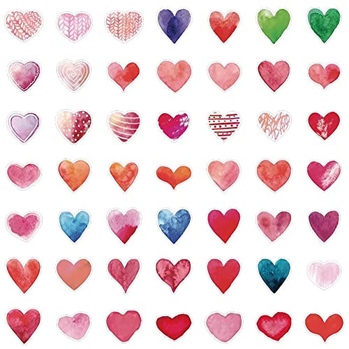 Heart Shape Stickers |50Pcs Cardioid Waterproof Vinyl Decals For Water Bottles Laptop Luggage Cup Computer Mobile Phone Skateboard #TOP2