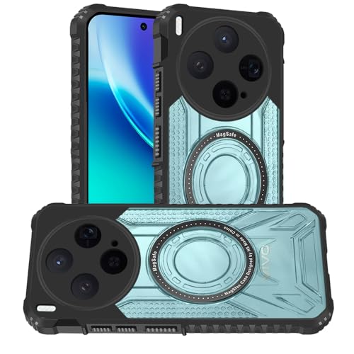 Image of AESTMO Hybrid Shockproof Back Cover Case for Vivo X300 5G Compatible with MagSafe | Hard Back Case Cover for Vivo X300 5G (PC & TPU, Translucent Back, Black Sides)