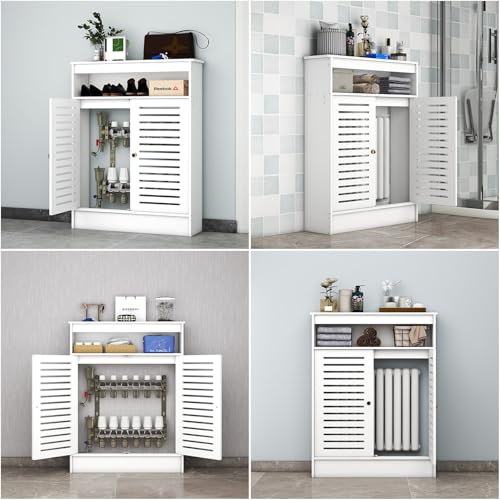 Cache-radiateur bois meuble de rangement pour une entrée ordonnée