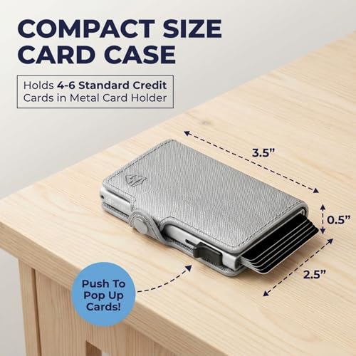 Image of Conceal Plus Pop Up Wallet for Women RFID Wallet Slim Aluminum Card Holders | Holds 4-6 Cards with Cash & ID Storage, Featuring One Click Metal Card Ejector & Slim PU Leather Design for Daily Carry