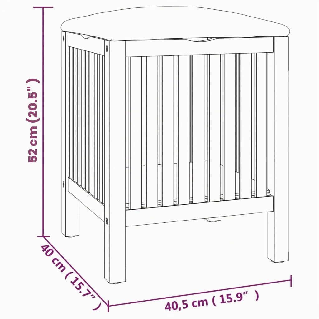 vidaXL Tabouret de Salle de Bain 40,5x40x52 cm Bois Massif de Noyer