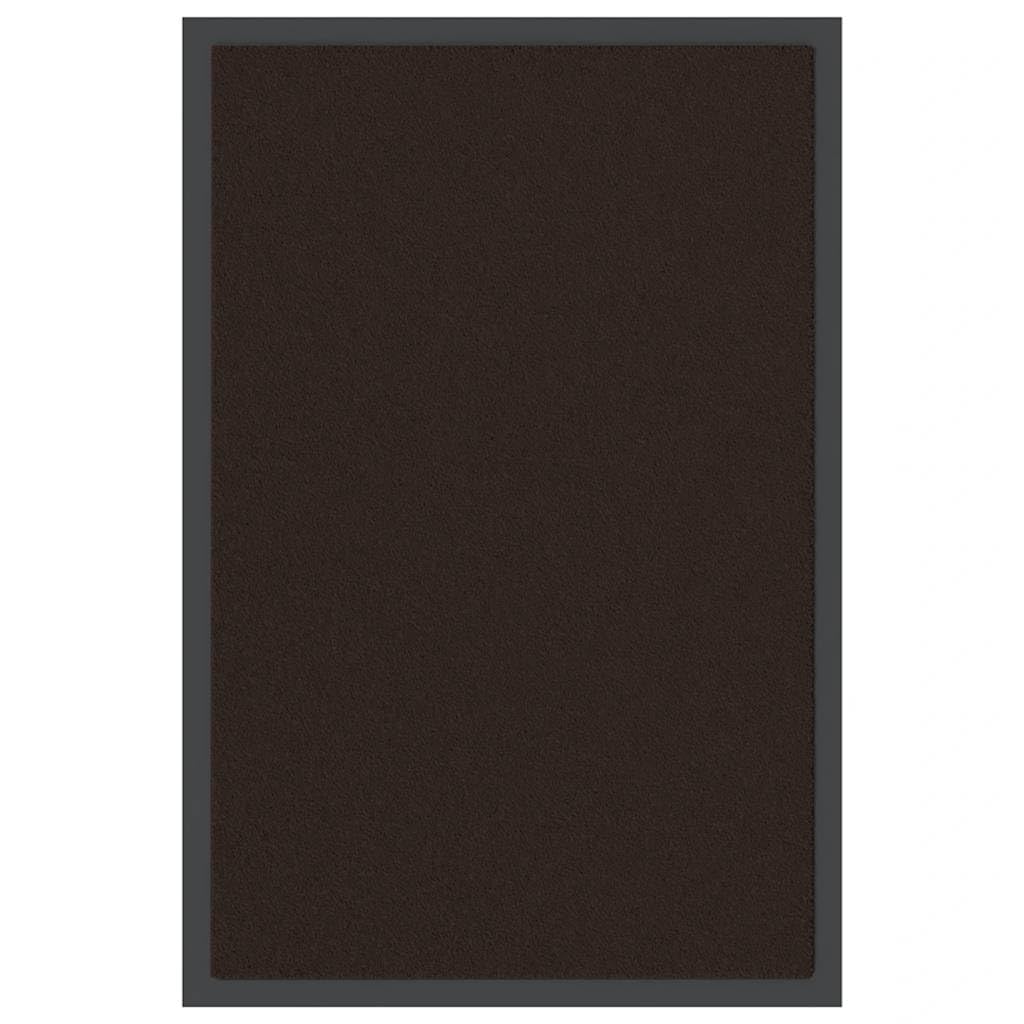 Felpudo marrón 40 x 60 cm de polipropileno con parte trasera de PVC antideslizante, alfombra atrapa la suciedad para entrada, pasillo, pasillo, terraza, felpudo absorbente para absorber la