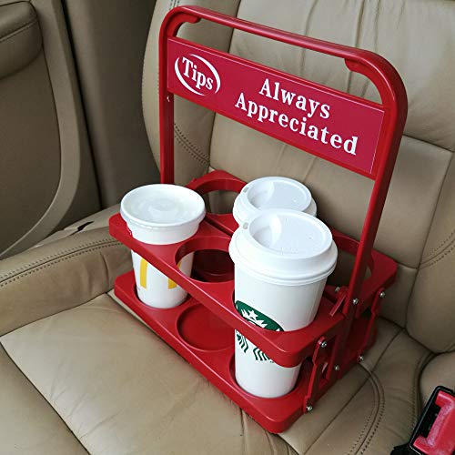 Foldable Plastic Beverage Carrier for Grubhub Ubereats Doordash Postmates Drivers