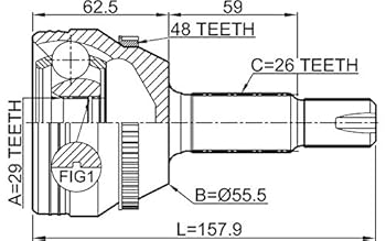 Amazon.com: 43460-09790 - OUTER CV JOINT 29X55X26-1 Year