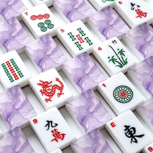 Juego de Mesa American Mahjong Set con Fichas Acrílicas y Bolsa miniatura 4