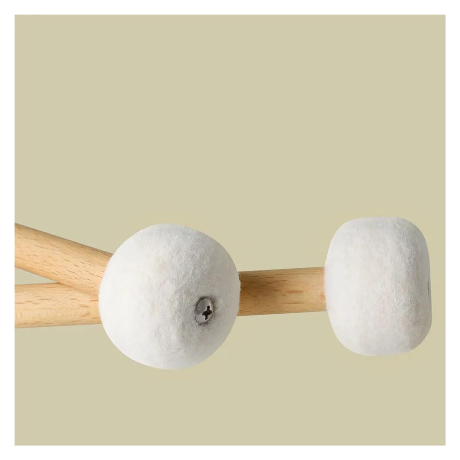 1 Par De Mazos De Timbales De Fieltro De Madera Maciza