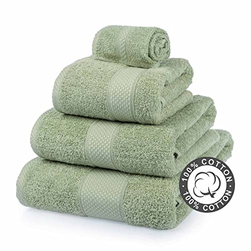 Homescapes Flauschiges Premium Frottee Handtuch ca. 50 x 90 cm aus 100% Reiner Baumwolle, lind grün – Ansicht 2