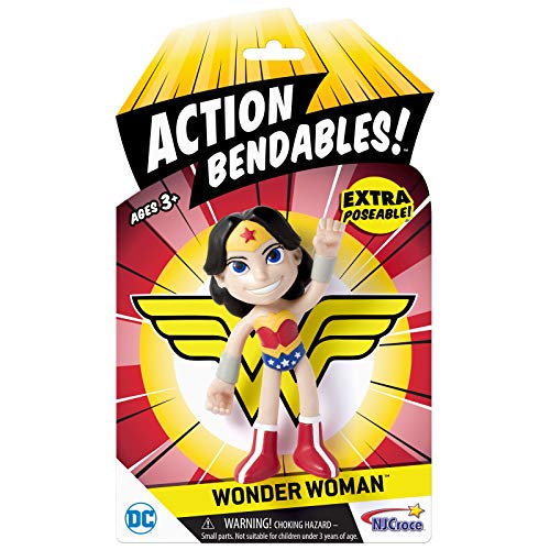 Nj croce action bendables wonder woman figure, 4-inch