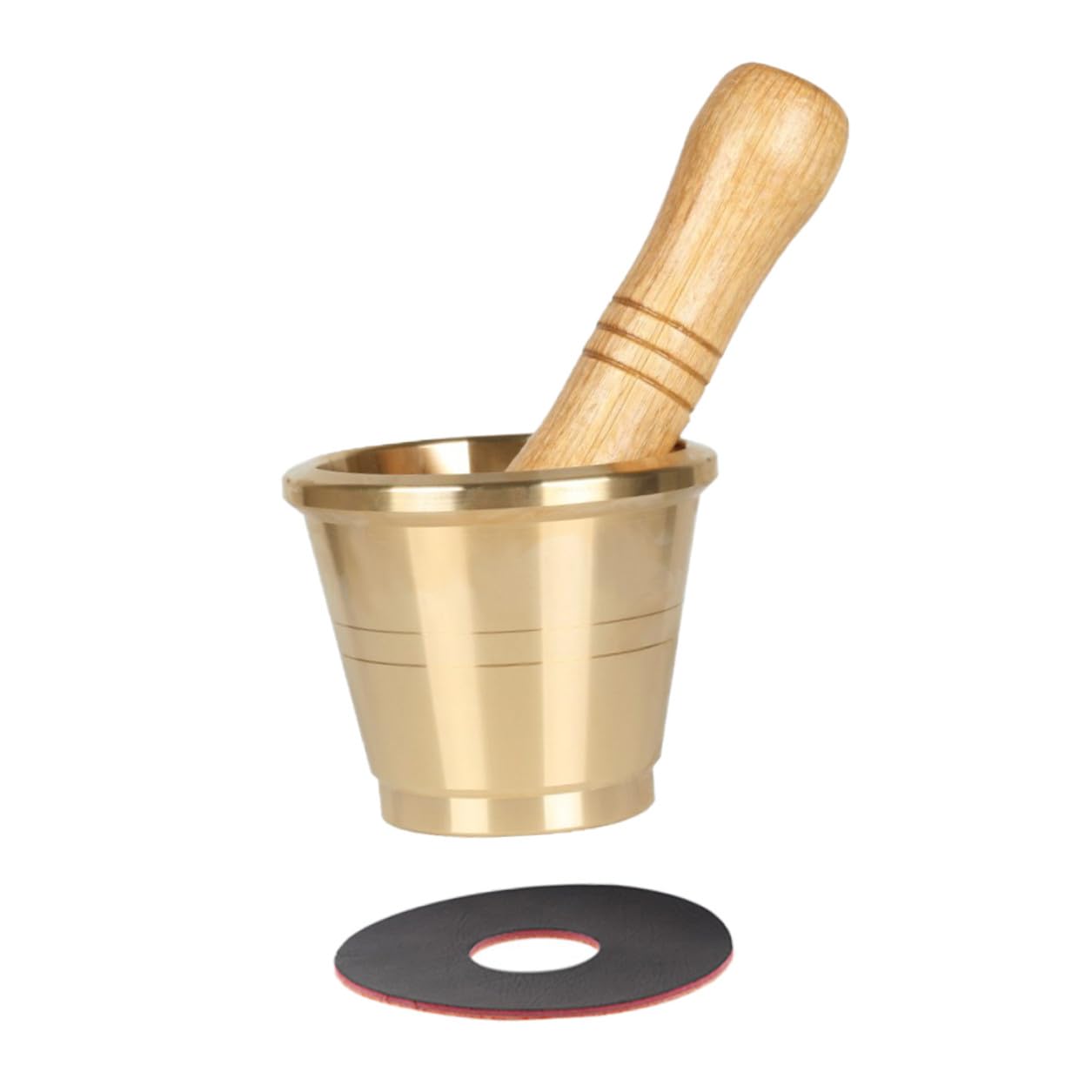 Copper Mortar and Pestle for Grinding Medicine Garlic and Spices Ergonomic Small Chinese Manual Crusher with Smooth Surface for Powder Pills and Kitchen Use