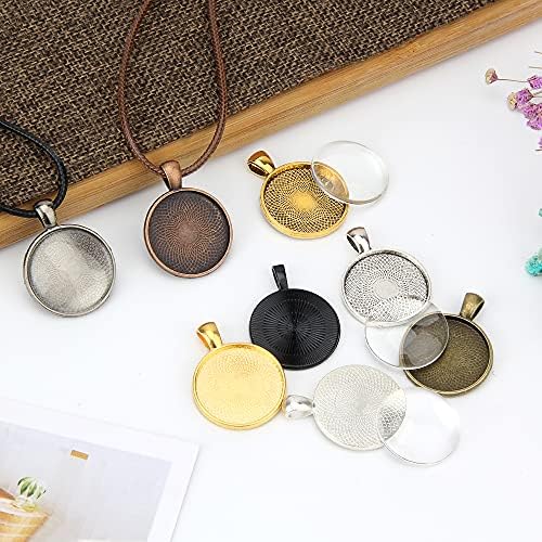 MIGUBIGU Lünette Set 50 Stück - 25mm Rund Mit Glas Cabochons