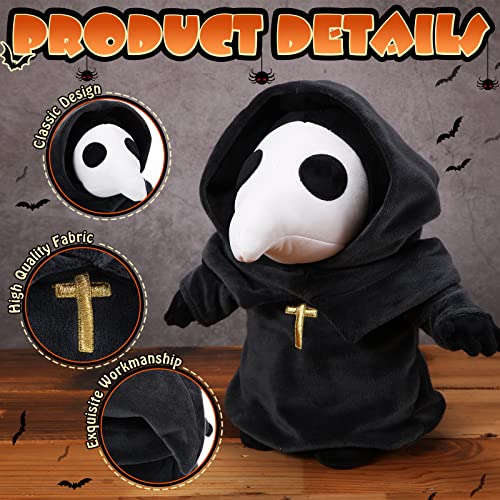 Hydren 2 Pieces Raven Doctor Stuffed Animals 12 Inch Halloween Crow Plush Toy Black Scary Doctor Bird Stuffed Plushie Doll For Halloween Party Decorations Horror Night Party Favors #TOP2