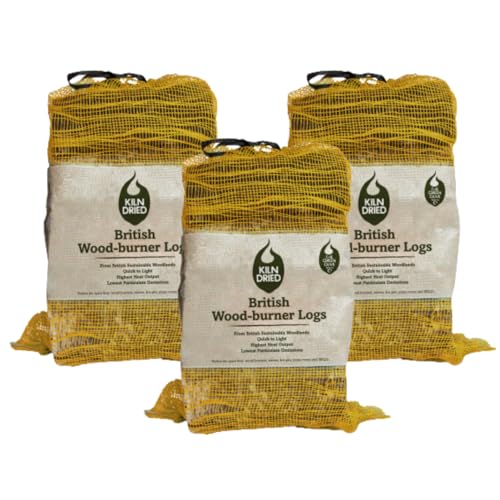 Kiln Dried Logs (18kg / 81Litre) for Wood Burners, Camping Fires, Fire Pits and Wood Stoves - Low Moisture, Long-Lasting, High Heat - Sustainably Sourced UK Firewood