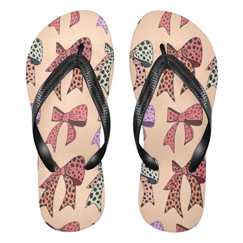 Nander Colorful Ribbon Bow Sandal Flip Flops of Men's & Women's,Beach Slippers Flip Flops Shower Shoes