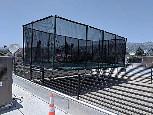 Best Trampoline USA 13 x 23 Rectangle Trampoline with Net Enclosure - Heavy Duty Large Gymnastics Trampoline for Backyard with 750lbs Jumping Capacity - Commercial Grade