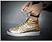 Hhhchpm Glod Shoes for Men Fashion High Top Casual Sequin Sparkly Sneakers Men's Bling Shiny (Gold,9.5)