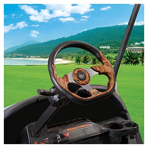 10L0L Golf Cart Steering Wheel For Ezgo Txt/Rxv/Valor, Club Car Ds/Precedent/Onward/Tempo And Yamaha Golf Carts, Brown #TOP2