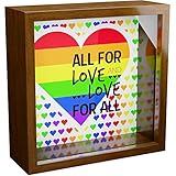 Gay Pride Gifts | 6x6x2 Rainbow Themed Shadow Box | LGBT Wall Decor Frame for Gay or Lesbian Couple...