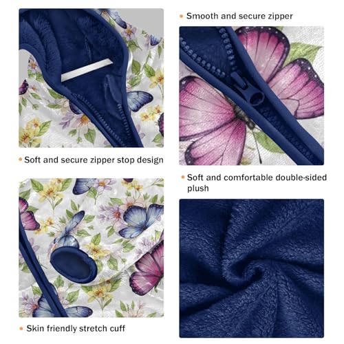 CHIFIGNO Butterflies Flowers Toddler Winter Coat Warm Winter Jackets for Toddler Boy 3T3