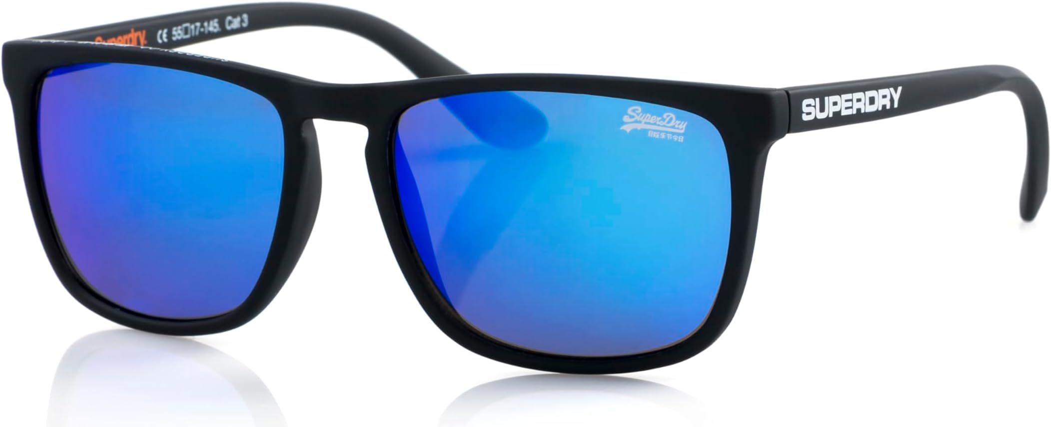 Shockwave 187 rubberised black/blue mirrored lenses