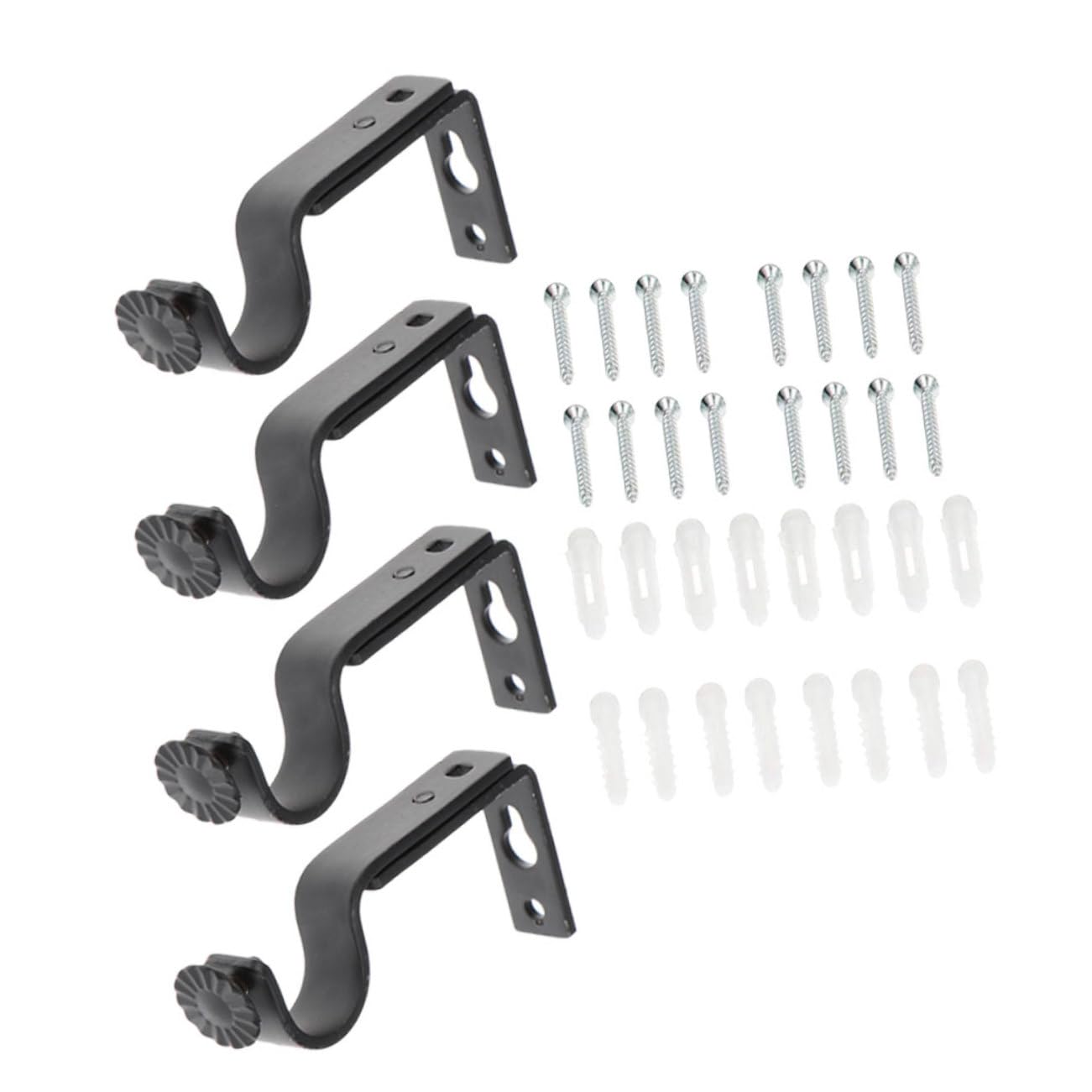 Alipis 16ensembles Supports De Tringle à Rideaux Réglables De Brackets pour Installation Accessoires pour Rideaux Chambre Salon Cuisine Et Bureau