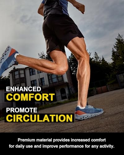 Image of 5 Pairs Copper Compression Socks for Women & Men - Ankle Plantar Fasciitis Arch Support Running Socks for Athletic