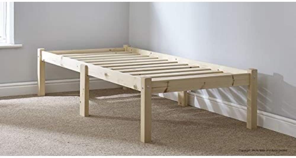 STRICTLY BEDS&BUNKS Avon Short Pine Montessori Bed Frame including Sprung Mattress (15cm), 2ft 6 x 5ft 9 Single