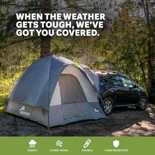 Napier Backroadz SUV Tent | 10' x 10' Vehicle Camping Tent | Fits All CUVs, SUVs, Minivans | Sleeps 5 | Easy Set-up | Spacious & Durable | Gray/Green