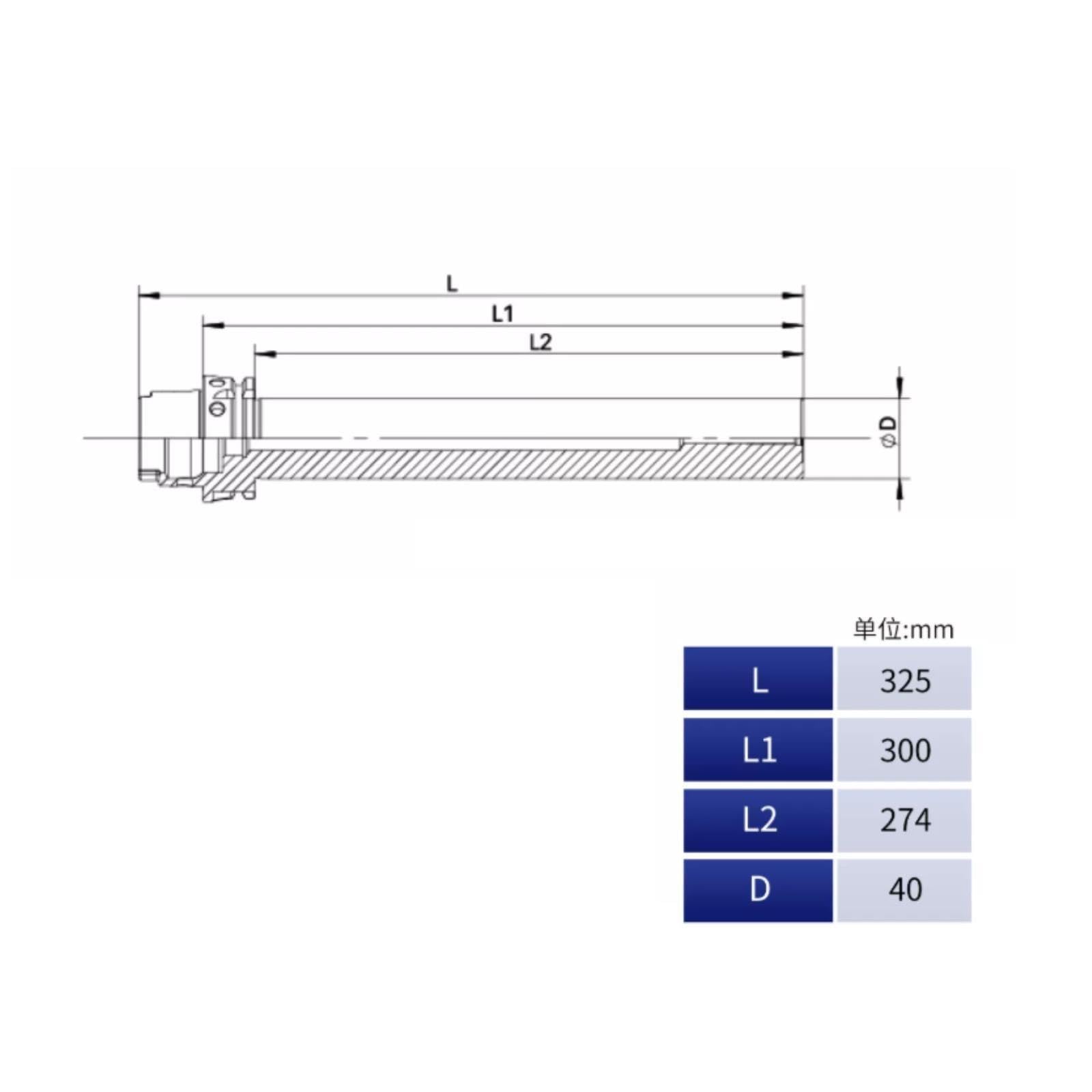 Barre d'essai de broche HSKF63-D40-300 ≤0,003