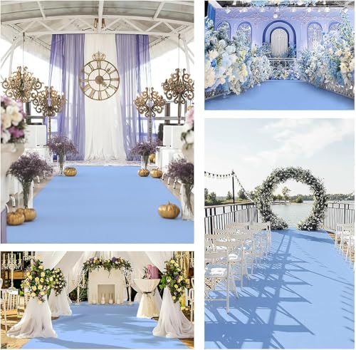 Alfombra antideslizante pasillo azul de 10x1m para pasarela de bodas 8