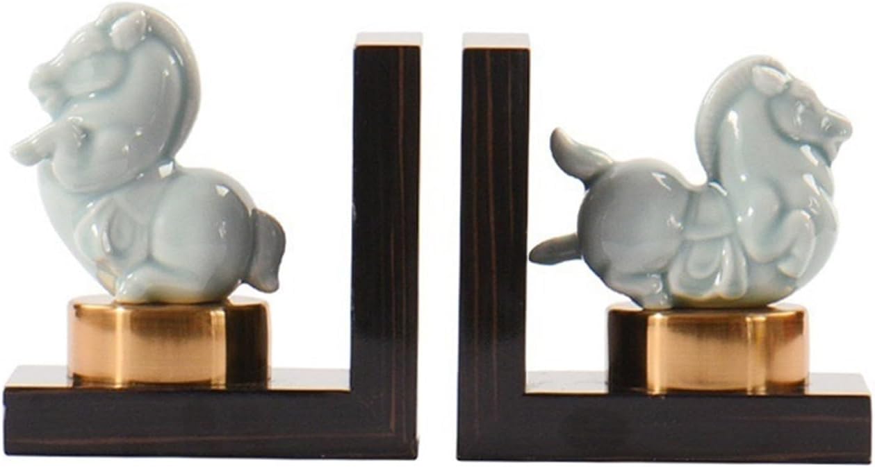 Bookend Support Bookends Vintage Decorative Ceramic Bookend Figurine Accent Piece for Home Office Table and Desk Decor Bookends