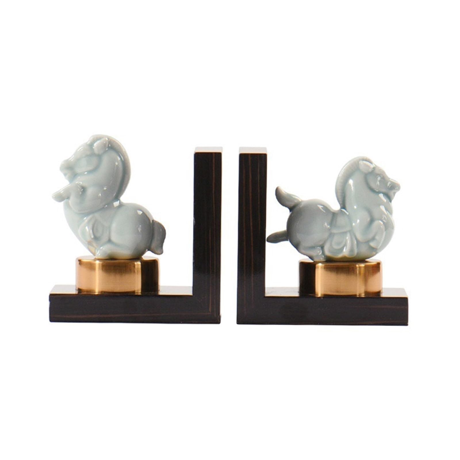 Shelves Bookends Vintage Decorative Ceramic Bookend Figurine Accent Piece for Home Office Table and Desk Decor Book Support