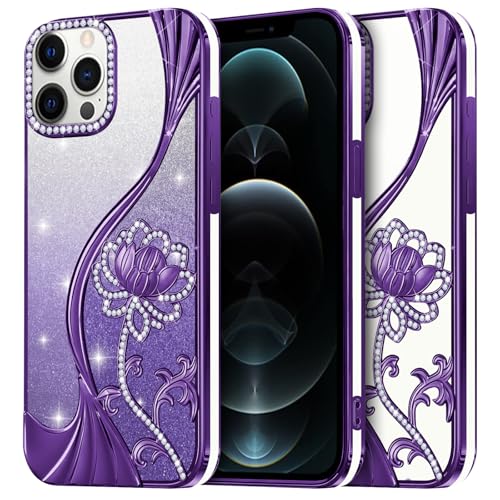 Coque de téléphone iPhone 12 Pro Max transparente motif floral en polymère haut de gamme