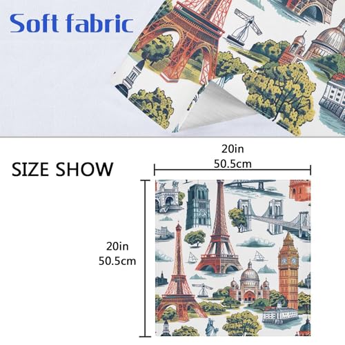 Servilletas de Tela Qilmy con Estampado The World Landmarks x6 miniatura 7