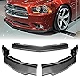 Q1-Tech Front Bumper Lip fit for compatible with 2011 2012 2013 2014 Dodge Charger, Front Bumper Lip Spoiler Air Chin Body Kit Splitter Painted Carbon Fiber ABS, (STP-Style)